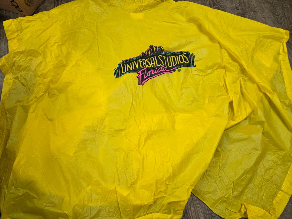 Vintage Universal Studios Hollywood Yellow Poncho Adult One Size Fits All